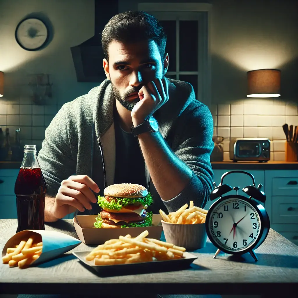 What happens to your stomach if you eat late at night?